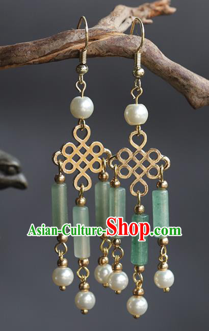 Handmade Chinese Traditional Wedding Ear Accessories Ancient Bride Jade Earrings Jewelry Handmade Chinese Traditional Wedding Ear Accessories Ancient Bride Jade Earrings Jewelry