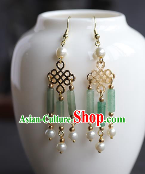 Handmade Chinese Traditional Wedding Ear Accessories Ancient Bride Jade Earrings Jewelry Handmade Chinese Traditional Wedding Ear Accessories Ancient Bride Jade Earrings Jewelry
