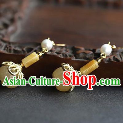 Handmade Chinese Traditional Wedding Ear Accessories Ancient Bride Ceregat Earrings Jewelry