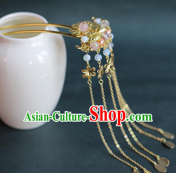 Chinese Ancient Bride Golden Tassel Hair Sticks Traditional Wedding Hair Accessories Hanfu Hairpins Chinese Ancient Bride Golden Tassel Hair Sticks Traditional Wedding Hair Accessories Hanfu Hairpins