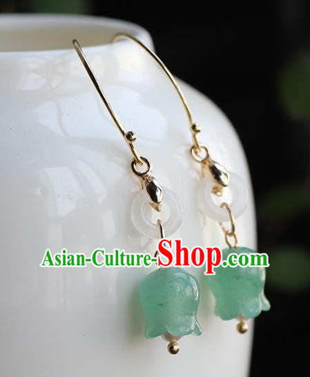 Handmade Chinese Traditional Wedding Ear Accessories Ancient Bride Aventurine Convallaria Earrings Jewelry Handmade Chinese Traditional Wedding Ear Accessories Ancient Bride Aventurine Convallaria Earrings Jewelry