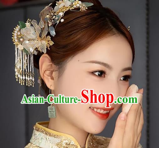Handmade Chinese Traditional Wedding Jade Ear Accessories Ancient Bride Agate Earrings Jewelry Handmade Chinese Traditional Wedding Jade Ear Accessories Ancient Bride Agate Earrings Jewelry