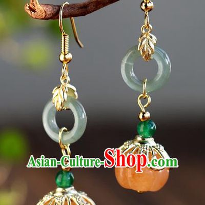 Handmade Chinese Ancient Bride Earrings Jewelry Traditional Wedding Ceregat Ear Accessories
