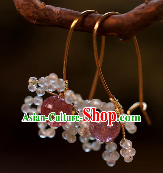 Handmade Chinese Traditional Wedding Amethyst Ear Accessories Ancient Bride Earrings Jewelry Handmade Chinese Traditional Wedding Amethyst Ear Accessories Ancient Bride Earrings Jewelry