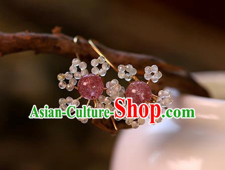 Handmade Chinese Traditional Wedding Amethyst Ear Accessories Ancient Bride Earrings Jewelry Handmade Chinese Traditional Wedding Amethyst Ear Accessories Ancient Bride Earrings Jewelry