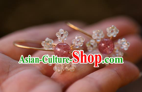 Handmade Chinese Traditional Wedding Amethyst Ear Accessories Ancient Bride Earrings Jewelry Handmade Chinese Traditional Wedding Amethyst Ear Accessories Ancient Bride Earrings Jewelry