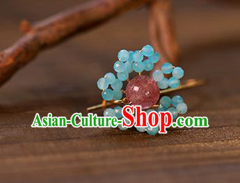 Handmade Chinese Ancient Bride Blue Beads Earrings Jewelry Traditional Wedding Amethyst Ear Accessories Handmade Chinese Ancient Bride Blue Beads Earrings Jewelry Traditional Wedding Amethyst Ear Accessories