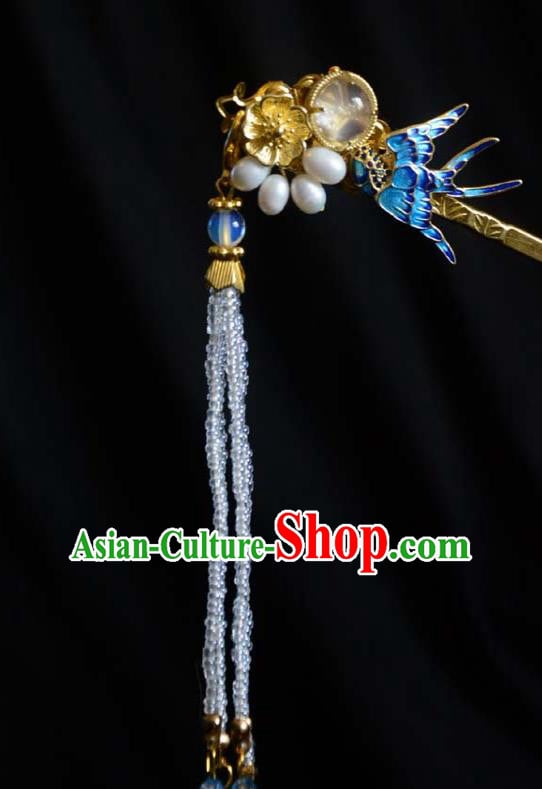 Chinese Traditional Golden Hair Stick Hanfu Hair Accessories Ancient Ming Dynasty Blueing Hairpin Chinese Traditional Golden Hair Stick Hanfu Hair Accessories Ancient Ming Dynasty Blueing Hairpin