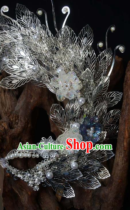 China Ancient Female Swordsman Argent Tassel Face Mask Traditional Drama Accessories China Ancient Female Swordsman Argent Tassel Face Mask Traditional Drama Accessories