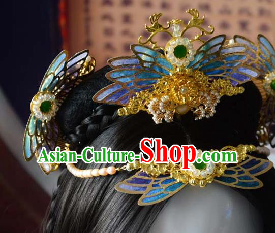 Traditional China Ancient Princess Hair Comb Wedding Hair Ornament Handmade Hairpins Full Set Traditional China Ancient Princess Hair Comb Wedding Hair Ornament Handmade Hairpins Full Set
