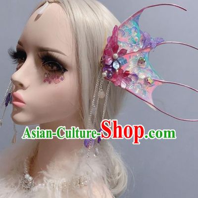 Top Handmade Halloween Stage Show Hair Ornament Baroque Princess Hair Accessories Cosplay Fairy Scale Hair Sticks