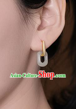 Handmade Chinese Traditional Jade Ear Accessories Classical Cheongsam Earrings Jewelry Handmade Chinese Traditional Jade Ear Accessories Classical Cheongsam Earrings Jewelry