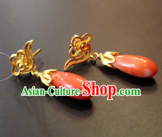 Handmade Chinese Traditional Golden Cloud Ear Accessories Classical Qing Dynasty Court Earrings Jewelry Handmade Chinese Traditional Golden Cloud Ear Accessories Classical Qing Dynasty Court Earrings Jewelry