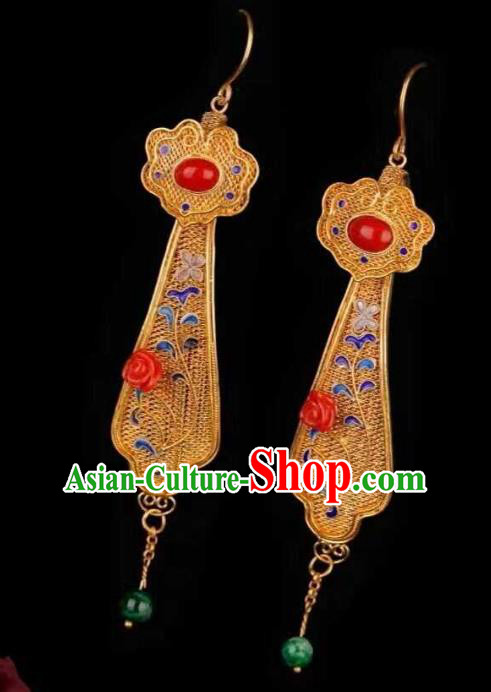China Traditional Qing Dynasty Jewelry Accessories Ancient Court Queen Golden Necklace Pendant China Traditional Qing Dynasty Jewelry Accessories Ancient Court Queen Golden Necklace Pendant