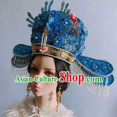 China Ancient Court Queen Wedding Phoenix Coronet Traditional Ming Dynasty Empress Headwear