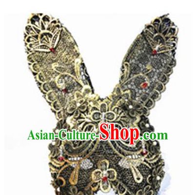 Top  Fancy Ball Cosplay Princess Lace Cat Face Mask Halloween Stage Performance Accessories