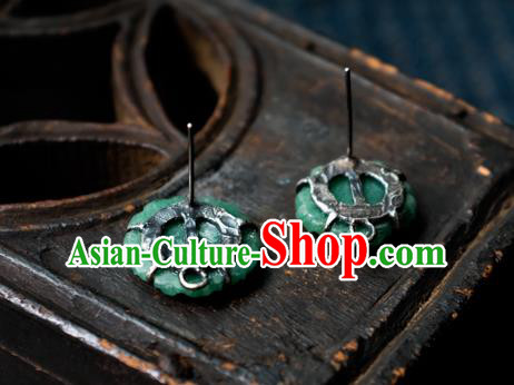 China Handmade Jade Ear Accessories National Earrings Traditional Ear Stud Jewelry China Handmade Jade Ear Accessories National Earrings Traditional Ear Stud Jewelry