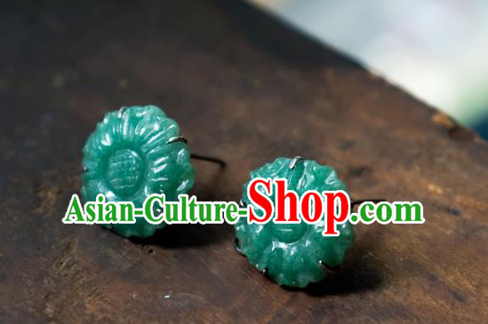 China Handmade Jade Ear Accessories National Earrings Traditional Ear Stud Jewelry China Handmade Jade Ear Accessories National Earrings Traditional Ear Stud Jewelry