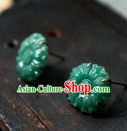 China Handmade Jade Ear Accessories National Earrings Traditional Ear Stud Jewelry China Handmade Jade Ear Accessories National Earrings Traditional Ear Stud Jewelry