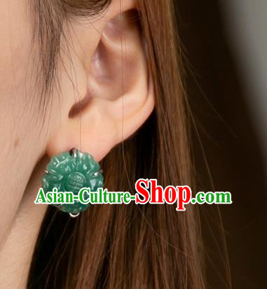 China Handmade Jade Ear Accessories National Earrings Traditional Ear Stud Jewelry China Handmade Jade Ear Accessories National Earrings Traditional Ear Stud Jewelry