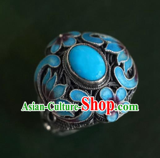 China Ancient Queen Cloisonne Lotus Ring Accessories Traditional Qing Dynasty Court Jewelry China Ancient Queen Cloisonne Lotus Ring Accessories Traditional Qing Dynasty Court Jewelry