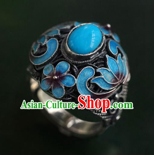 China Ancient Queen Cloisonne Lotus Ring Accessories Traditional Qing Dynasty Court Jewelry China Ancient Queen Cloisonne Lotus Ring Accessories Traditional Qing Dynasty Court Jewelry