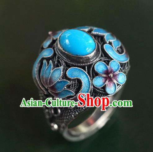 China Ancient Queen Cloisonne Lotus Ring Accessories Traditional Qing Dynasty Court Jewelry China Ancient Queen Cloisonne Lotus Ring Accessories Traditional Qing Dynasty Court Jewelry