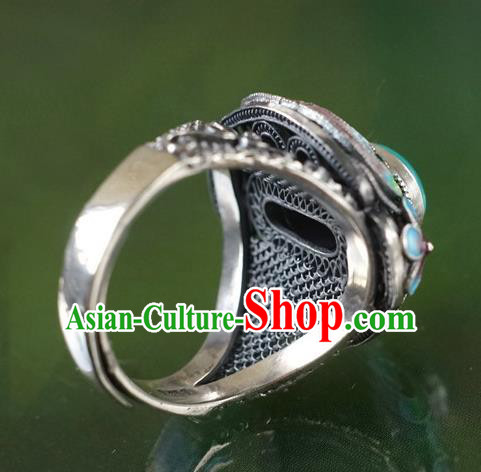 China Traditional Qing Dynasty Queen Cloisonne Ring Accessories Ancient Court Kallaite Jewelry China Traditional Qing Dynasty Queen Cloisonne Ring Accessories Ancient Court Kallaite Jewelry