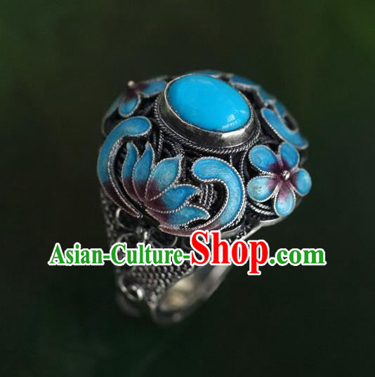 China Traditional Qing Dynasty Queen Cloisonne Ring Accessories Ancient Court Kallaite Jewelry China Traditional Qing Dynasty Queen Cloisonne Ring Accessories Ancient Court Kallaite Jewelry