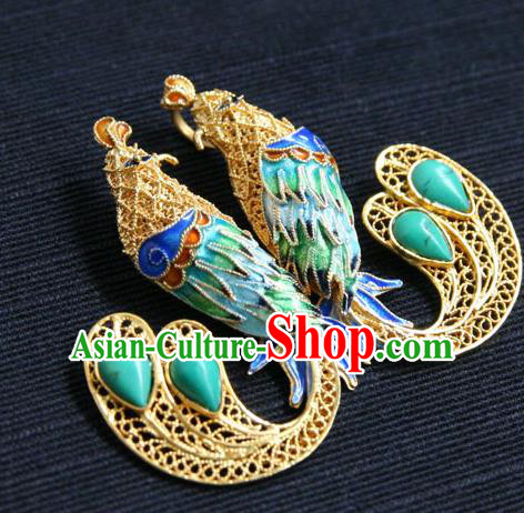 China Classical Cloisonne Phoenix Accessories Traditional National Silver Jewelry Handmade Brooch China Classical Cloisonne Phoenix Accessories Traditional National Silver Jewelry Handmade Brooch