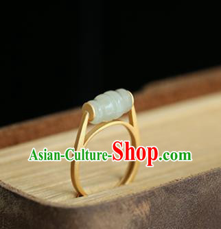 China Handmade Jade Bead Ring Traditional Jewelry Accessories Golden Circlet China Handmade Jade Bead Ring Traditional Jewelry Accessories Golden Circlet