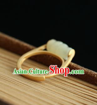 China Handmade Jade Bead Ring Traditional Jewelry Accessories Golden Circlet China Handmade Jade Bead Ring Traditional Jewelry Accessories Golden Circlet