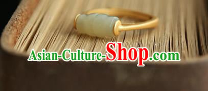 China Handmade Jade Bead Ring Traditional Jewelry Accessories Golden Circlet China Handmade Jade Bead Ring Traditional Jewelry Accessories Golden Circlet
