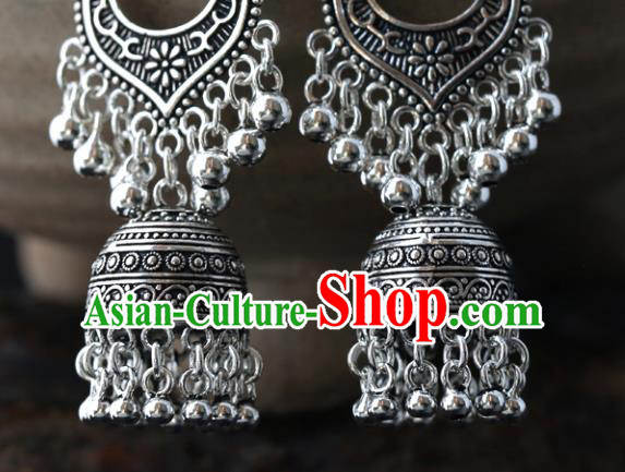 Handmade Chinese Traditional Silver Ear Jewelry Accessories Ethnic Earrings Handmade Chinese Traditional Silver Ear Jewelry Accessories Ethnic Earrings