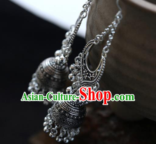Handmade Chinese Traditional Silver Ear Jewelry Accessories Ethnic Earrings Handmade Chinese Traditional Silver Ear Jewelry Accessories Ethnic Earrings