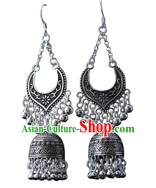 Handmade Chinese Traditional Silver Ear Jewelry Accessories Ethnic Earrings Handmade Chinese Traditional Silver Ear Jewelry Accessories Ethnic Earrings