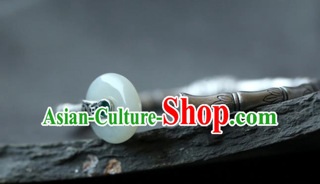 China Handmade Silver Carving Bamboo Bangle Jewelry Jade Accessories Traditional National Bracelet China Handmade Silver Carving Bamboo Bangle Jewelry Jade Accessories Traditional National Bracelet