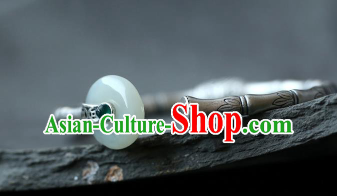 China Handmade Silver Carving Bamboo Bangle Jewelry Jade Accessories Traditional National Bracelet China Handmade Silver Carving Bamboo Bangle Jewelry Jade Accessories Traditional National Bracelet