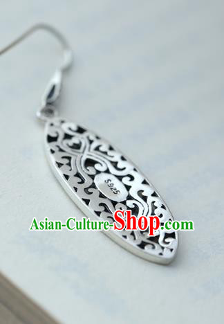 Handmade Chinese Ethnic Earrings Traditional Silver Carving Ear Jewelry Accessories Handmade Chinese Ethnic Earrings Traditional Silver Carving Ear Jewelry Accessories