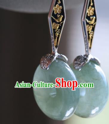 Handmade Chinese Traditional Jade Ear Jewelry Eardrop Accessories Classical Cheongsam Silver Earrings Handmade Chinese Traditional Jade Ear Jewelry Eardrop Accessories Classical Cheongsam Silver Earrings
