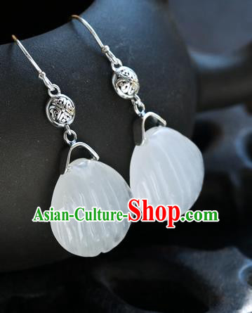 Handmade Chinese Traditional Quartz Ear Jewelry Eardrop Accessories Classical Cheongsam Silver Earrings Handmade Chinese Traditional Quartz Ear Jewelry Eardrop Accessories Classical Cheongsam Silver Earrings