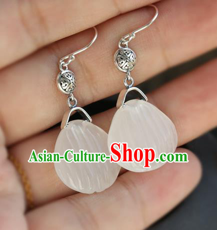 Handmade Chinese Traditional Quartz Ear Jewelry Eardrop Accessories Classical Cheongsam Silver Earrings Handmade Chinese Traditional Quartz Ear Jewelry Eardrop Accessories Classical Cheongsam Silver Earrings