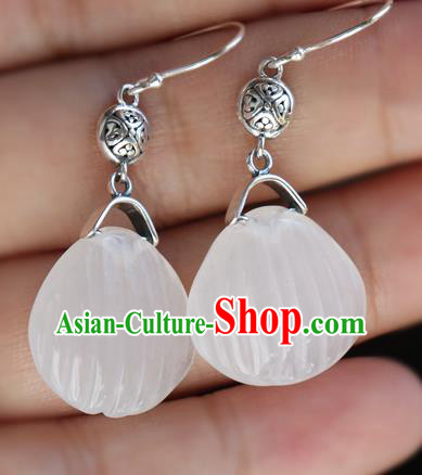 Handmade Chinese Traditional Quartz Ear Jewelry Eardrop Accessories Classical Cheongsam Silver Earrings Handmade Chinese Traditional Quartz Ear Jewelry Eardrop Accessories Classical Cheongsam Silver Earrings