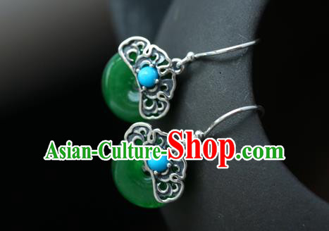 Handmade Chinese Traditional Ear Jewelry Silver Eardrop Classical Cheongsam Chrysoprase Earrings Accessories Handmade Chinese Traditional Ear Jewelry Silver Eardrop Classical Cheongsam Chrysoprase Earrings Accessories