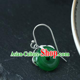 Handmade Chinese Traditional Ear Jewelry Silver Eardrop Classical Cheongsam Chrysoprase Earrings Accessories Handmade Chinese Traditional Ear Jewelry Silver Eardrop Classical Cheongsam Chrysoprase Earrings Accessories