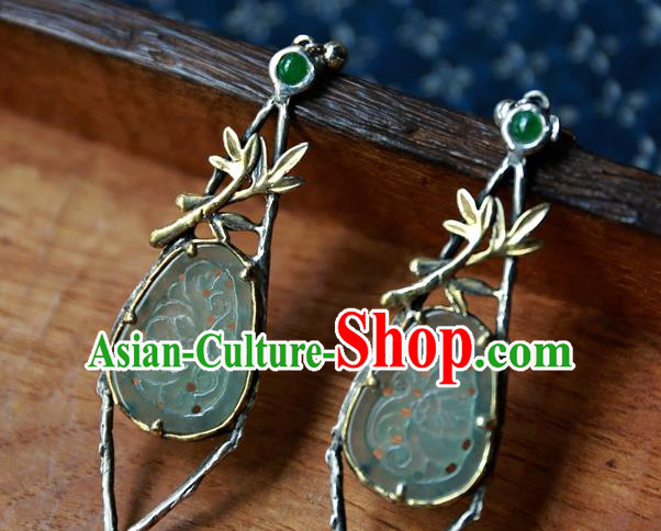China National Jade Jewelry Traditional Cheongsam Earrings Handmade Ear Accessories China National Jade Jewelry Traditional Cheongsam Earrings Handmade Ear Accessories