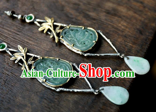 China National Jade Jewelry Traditional Cheongsam Earrings Handmade Ear Accessories China National Jade Jewelry Traditional Cheongsam Earrings Handmade Ear Accessories