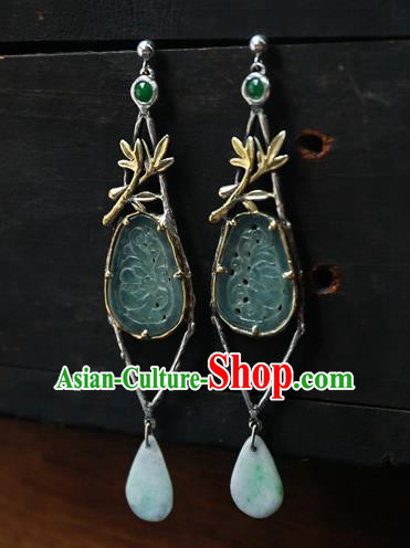 China National Jade Jewelry Traditional Cheongsam Earrings Handmade Ear Accessories China National Jade Jewelry Traditional Cheongsam Earrings Handmade Ear Accessories
