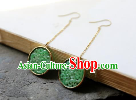 China National K Gold Cheongsam Earrings Traditional Jade Jewelry Ornaments Handmade Ear Accessories China National K Gold Cheongsam Earrings Traditional Jade Jewelry Ornaments Handmade Ear Accessories