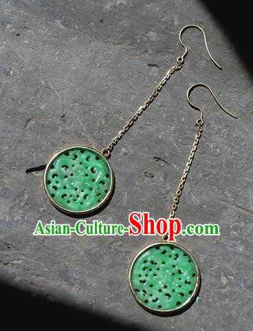 China National K Gold Cheongsam Earrings Traditional Jade Jewelry Ornaments Handmade Ear Accessories China National K Gold Cheongsam Earrings Traditional Jade Jewelry Ornaments Handmade Ear Accessories
